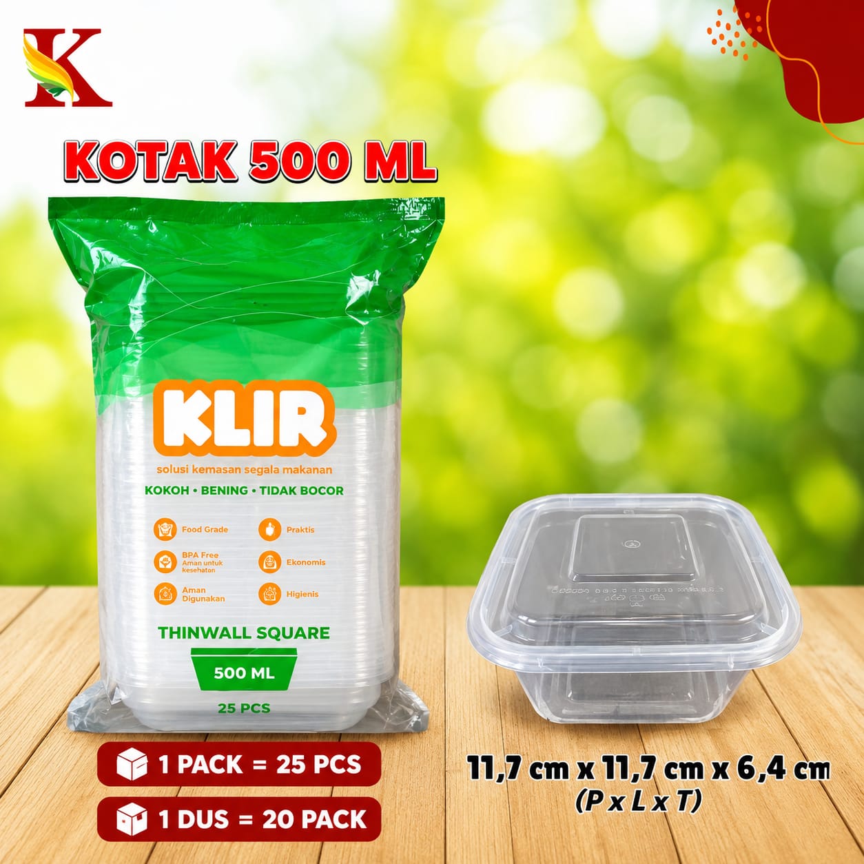 THINWALL KLIR KOTAK 500 ML
