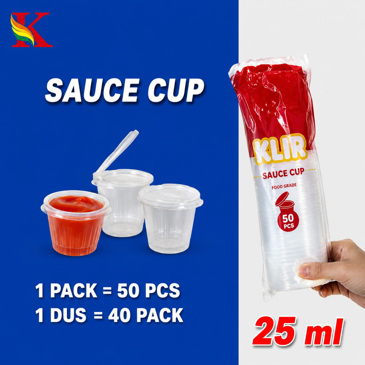 THINWALL KLIR SAUCE CUP 25 ML
