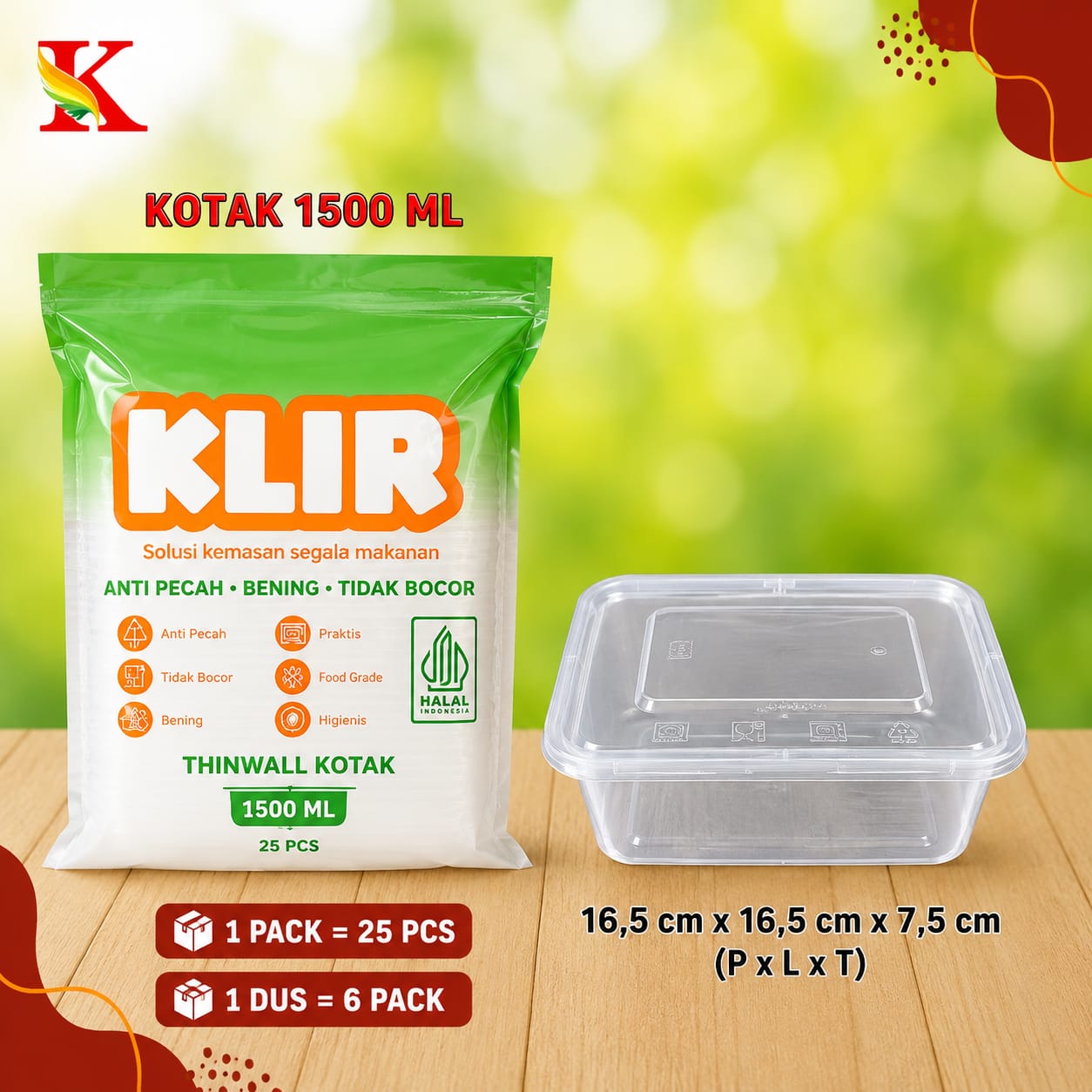 THINWALL KLIR KOTAK 1500 ML