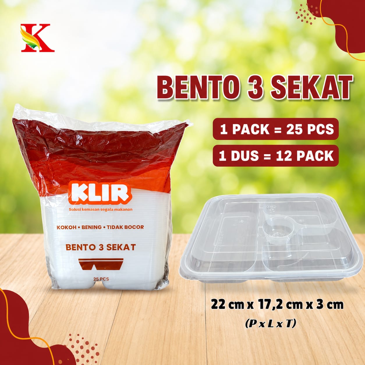 THINWALL KLIR BENTO 3 SEKAT