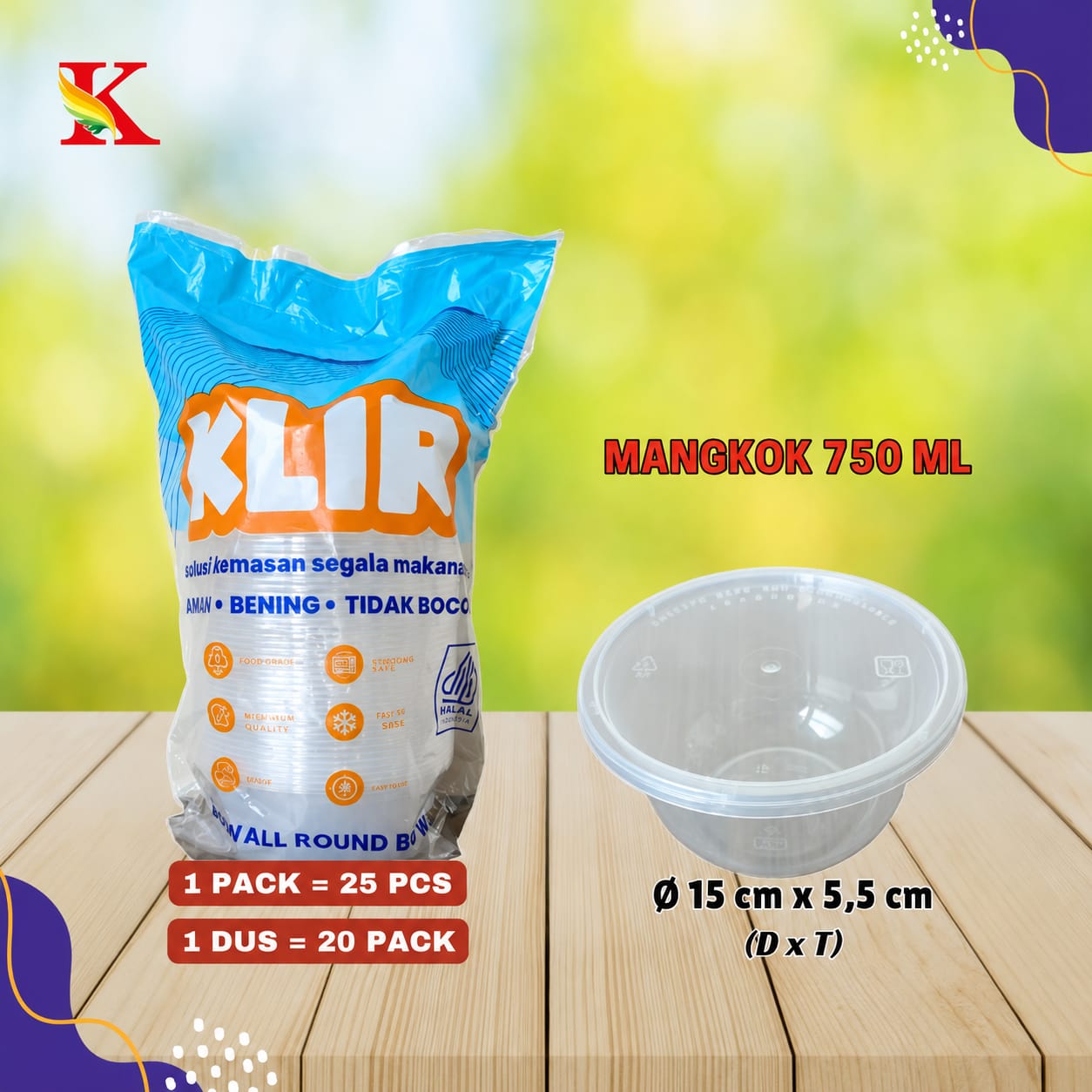 THINWALL KLIR MANGKOK 750 ML