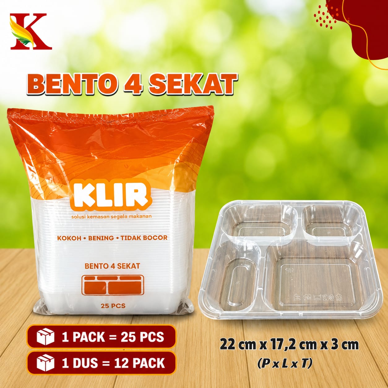 THINWALL KLIR BENTO 4 SEKAT