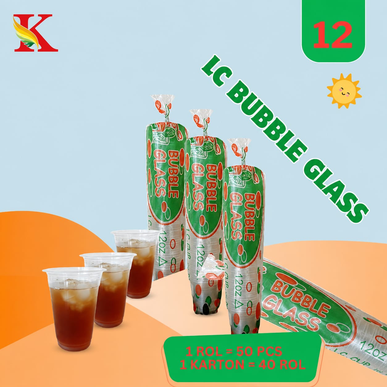 GELAS LC BUBBLE BENING 12 OZ