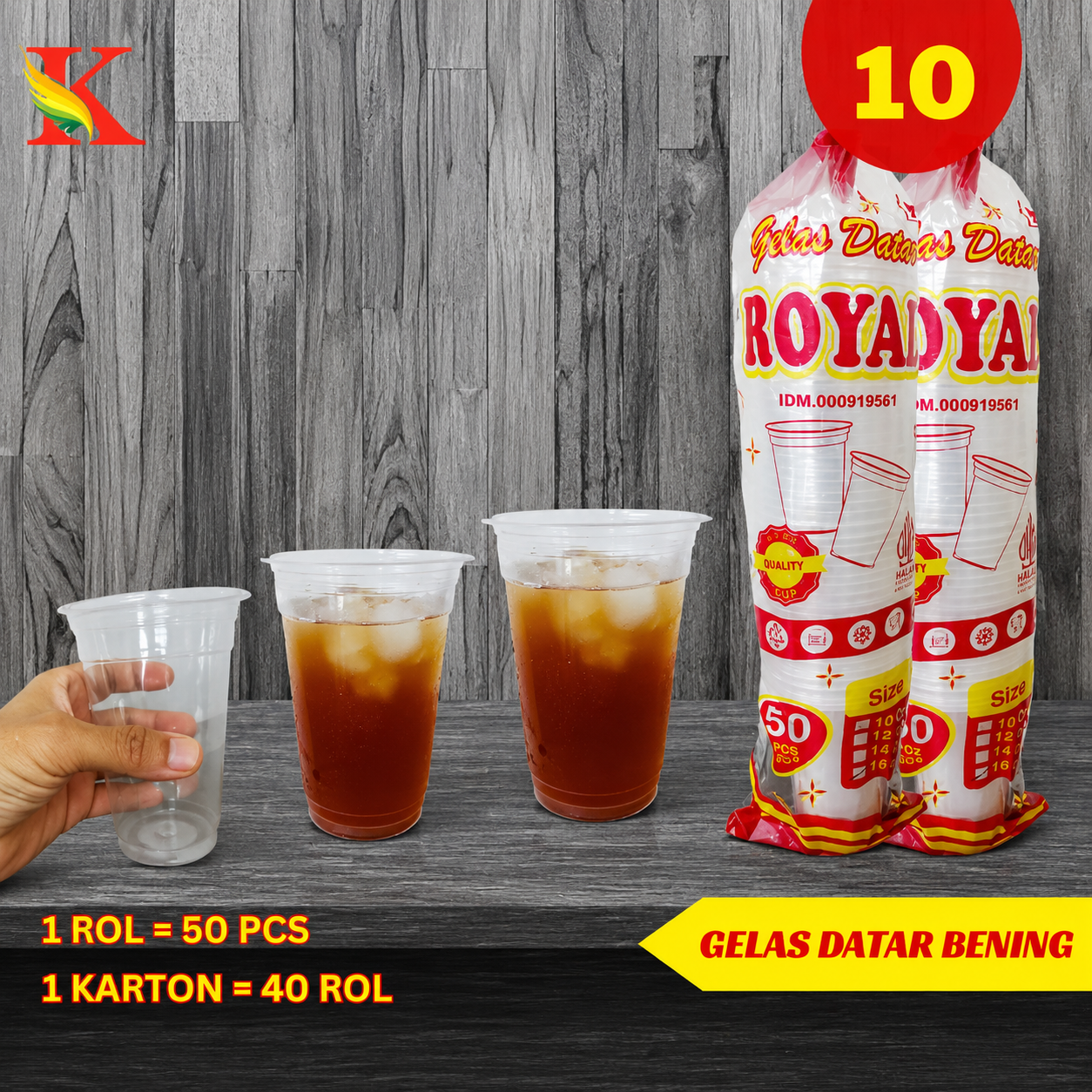 GELAS DATAR ROYAL BENING 10 OZ