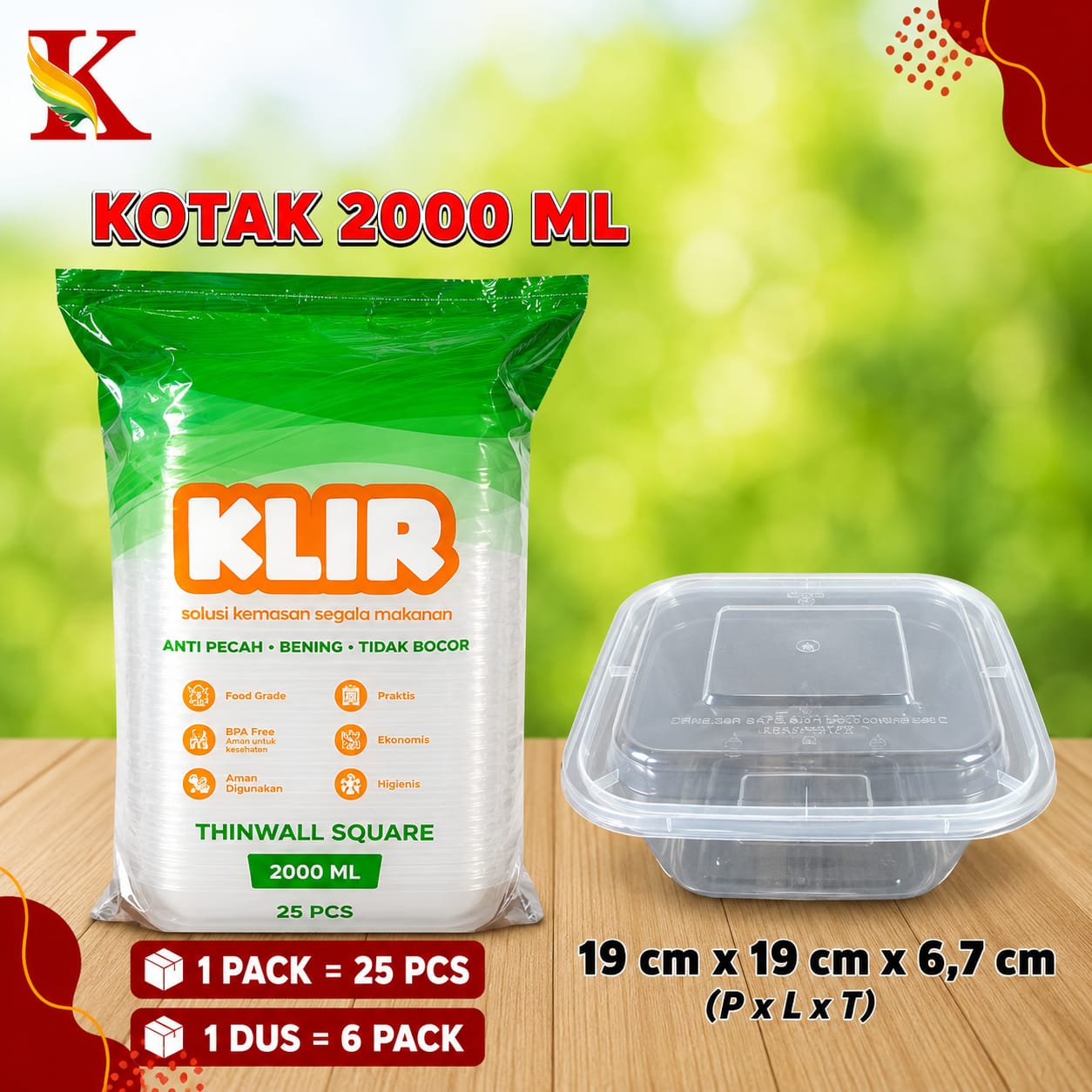 THINWALL KLIR KOTAK 2000 ML