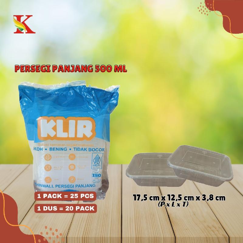 THINWALL KLIR PERSEGI PANJANG 500 ML