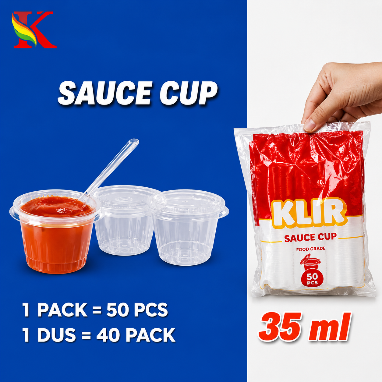 THINWALL KLIR SAUCE CUP 35 ML