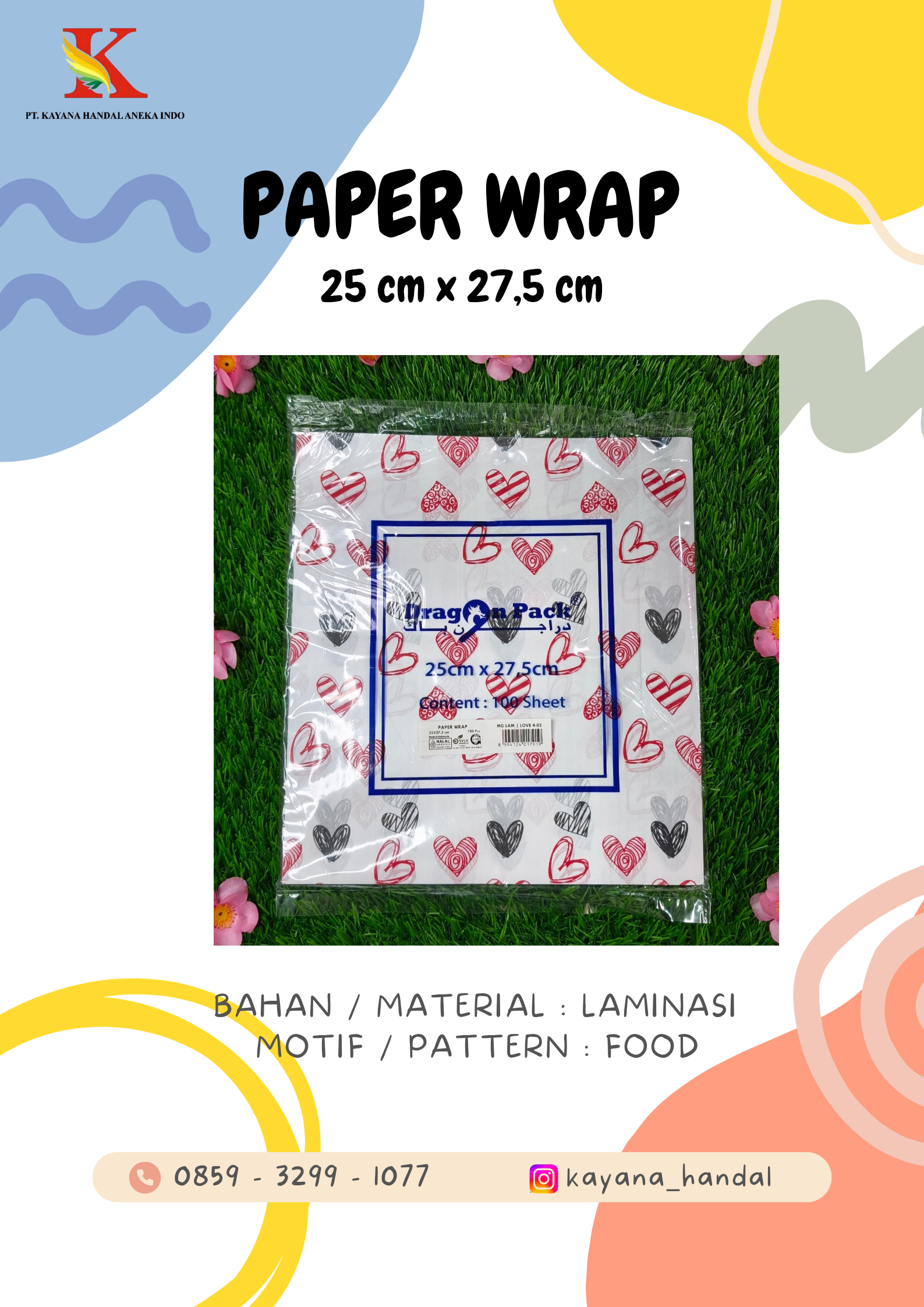 PAPER WRAP 25 X 27,5 MG LAM LOVE 4-02