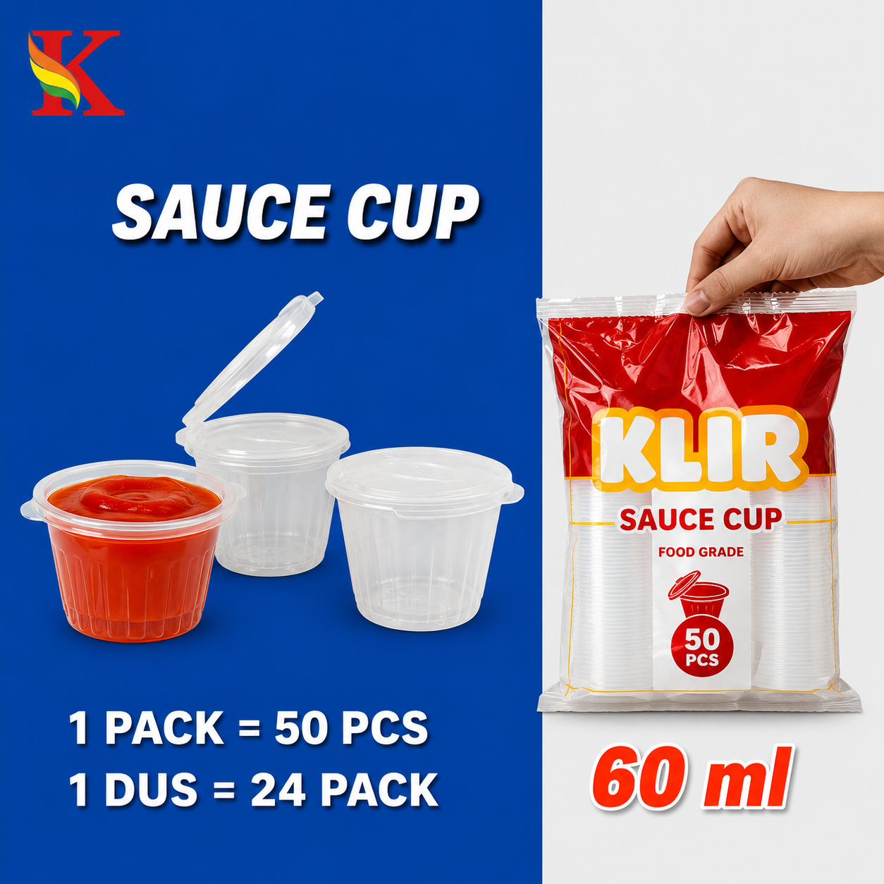 THINWALL KLIR SAUCE CUP 60 ML