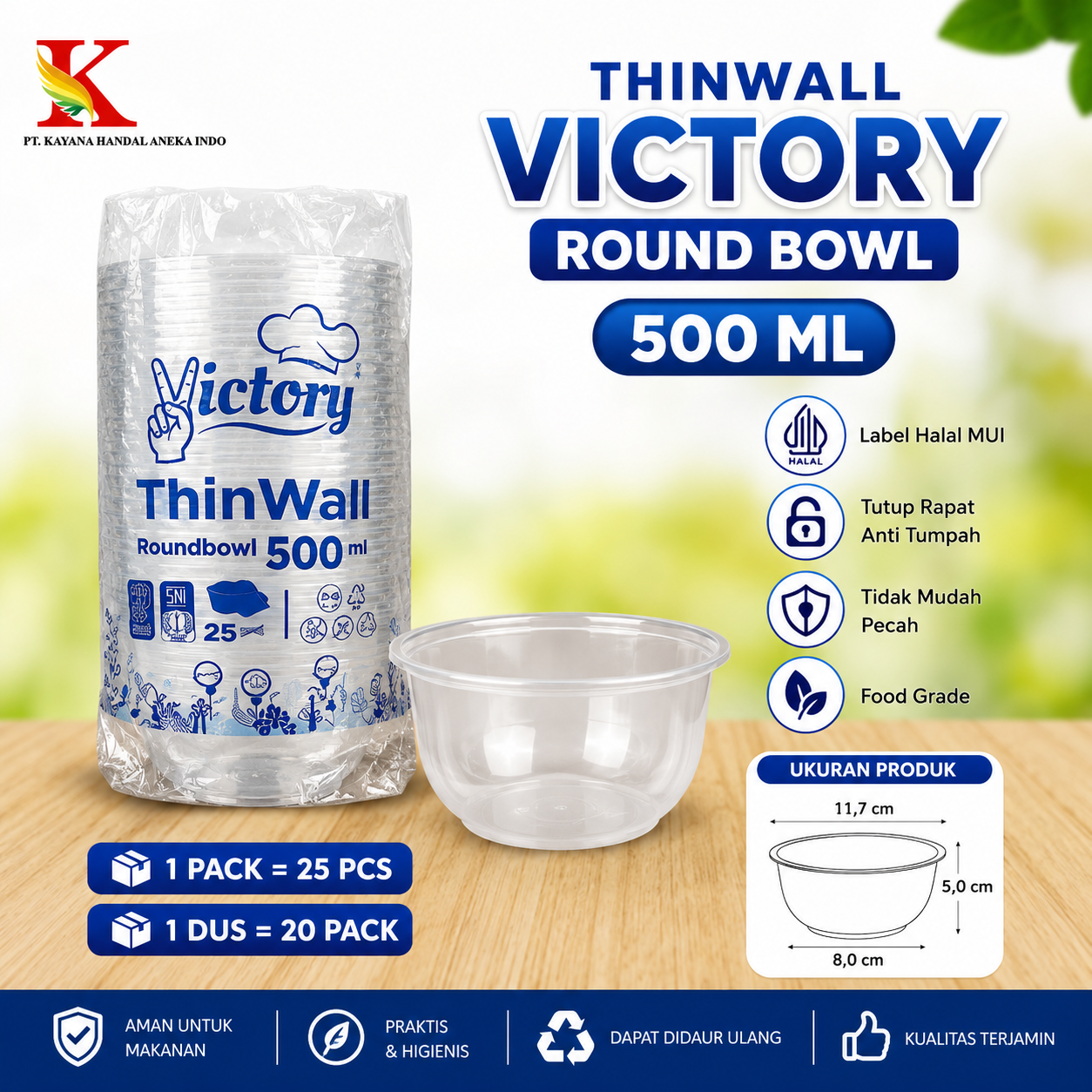 THINWALL VICTORY ROUND BOWL 500 ML