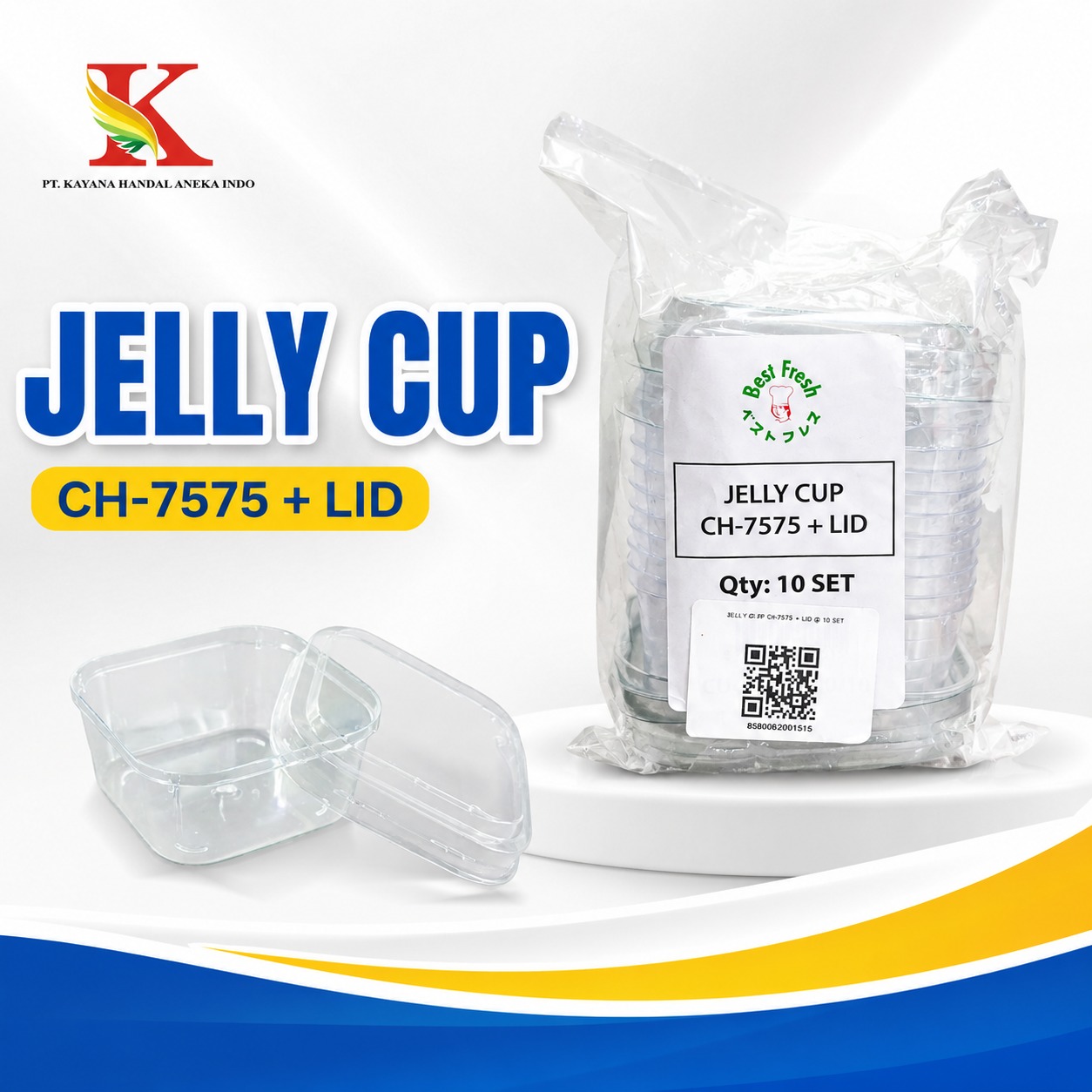 JELLY CUP BF CH-7575 + LID @ 10 SET