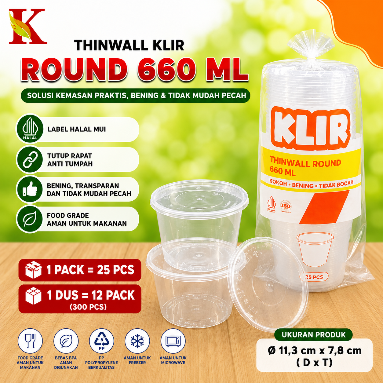 THINWALL KLIR ROUND 660 ML