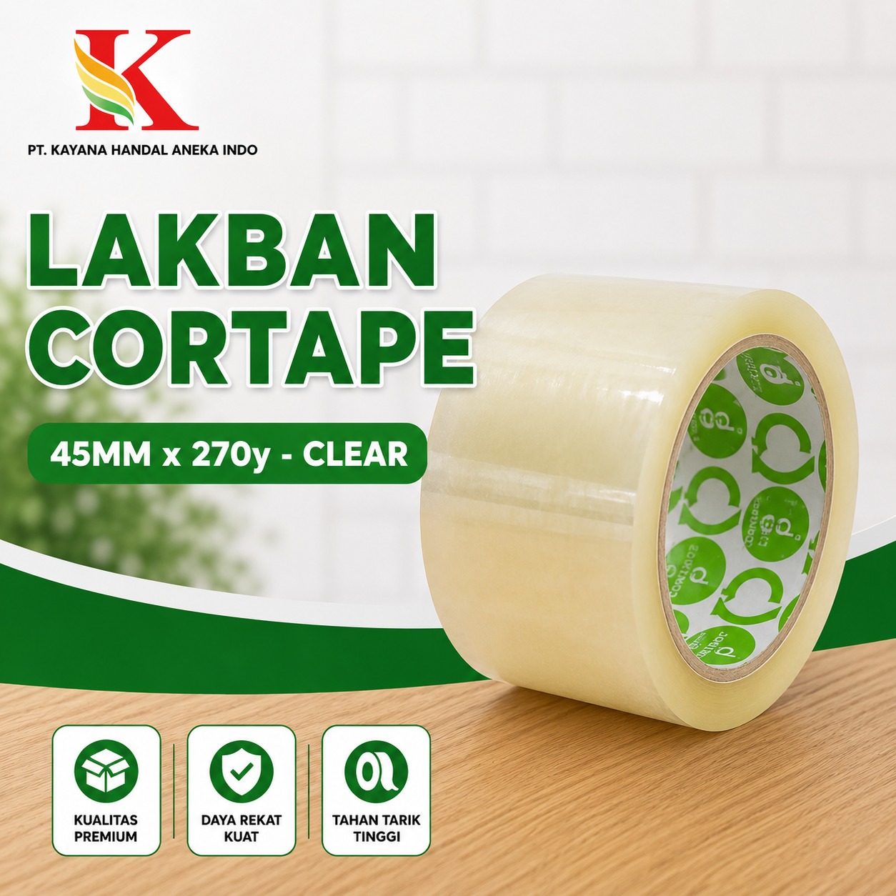 LAKBAN CORTAPE 45MM x 270y - CLEAR