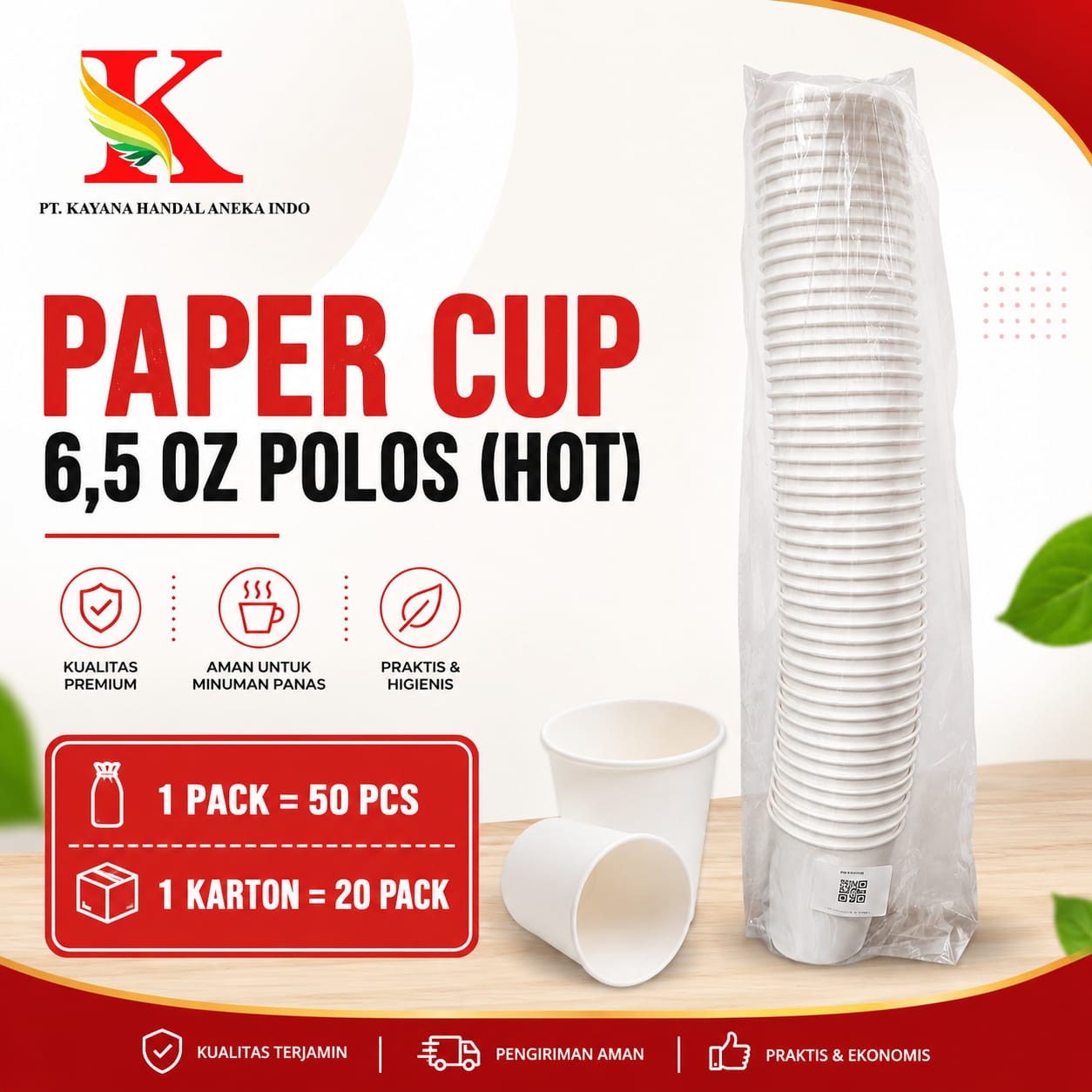 PAPER CUP 06.5 OZ POLOS (HOT)