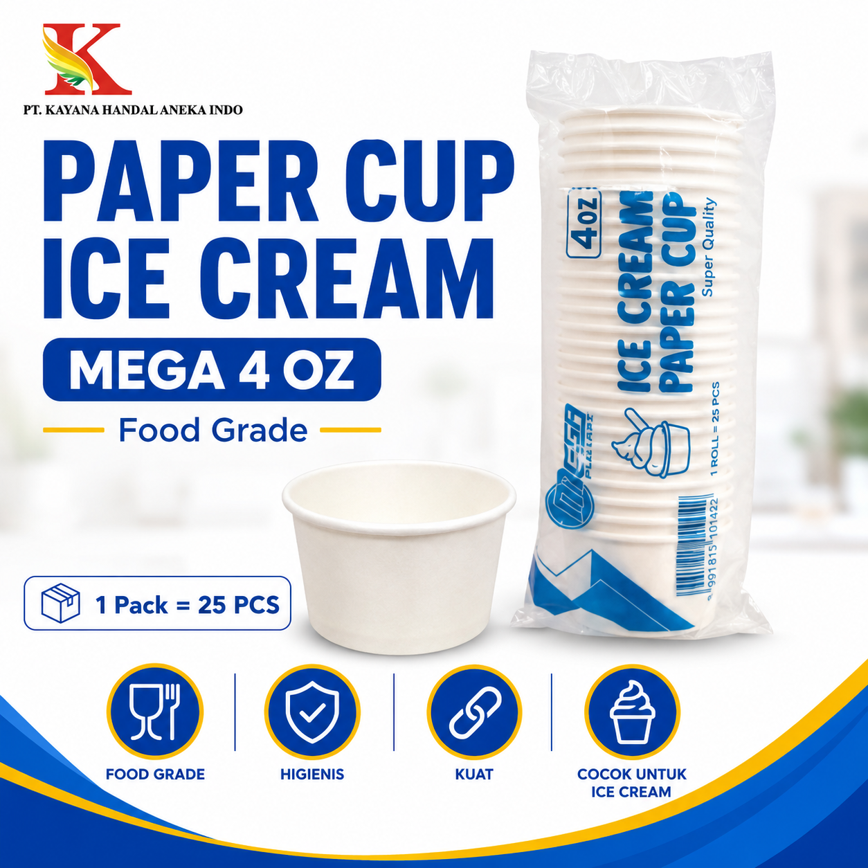 PAPER CUP ICE CREAM MEGA 4 OZ