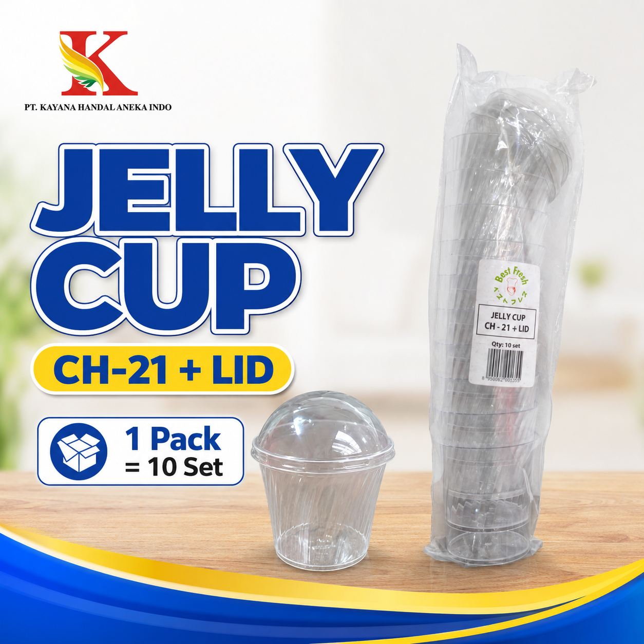 JELLY CUP BF CH-21 + LID @ 10 SET