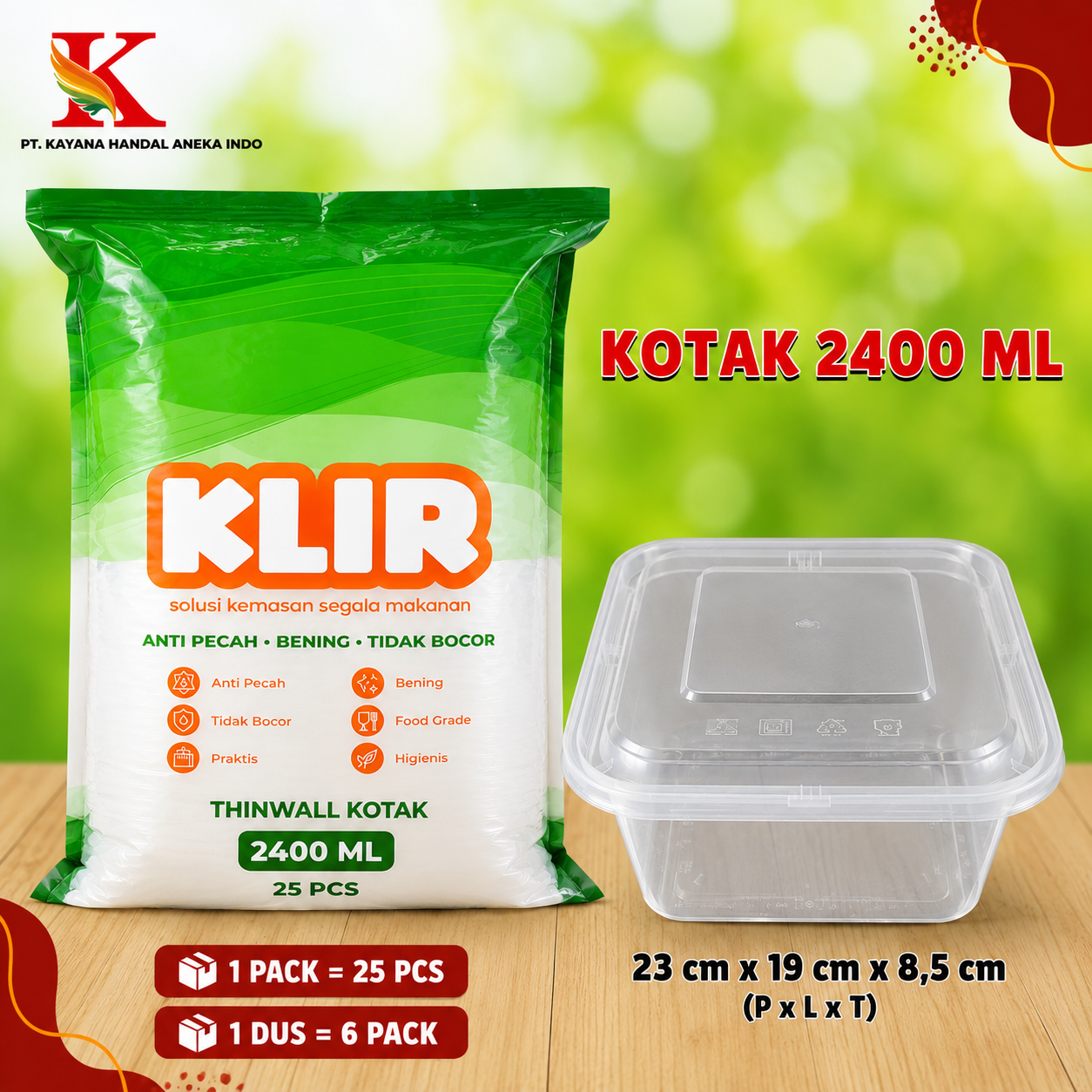 THINWALL KLIR KOTAK 2400 ML