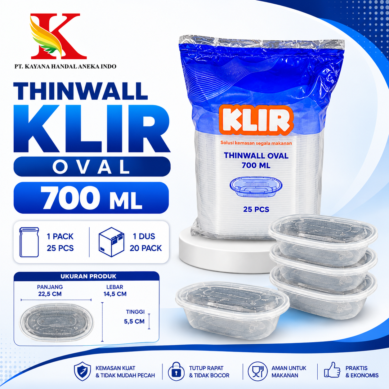THINWALL KLIR OVAL 700 ML