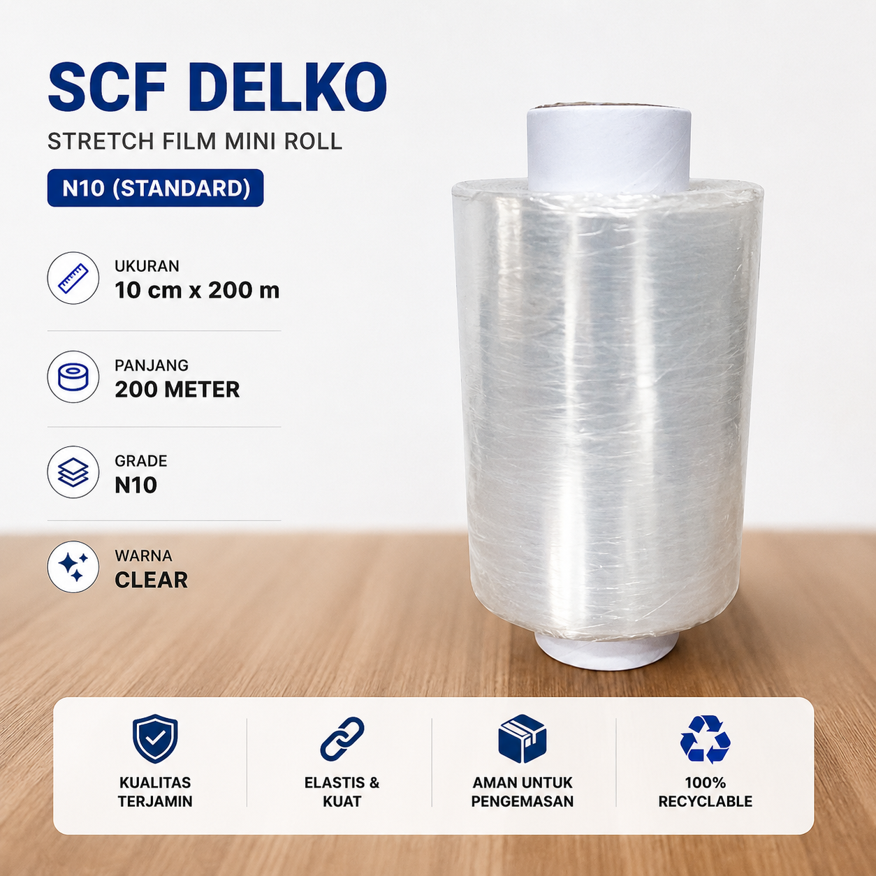 SCF DELKO 10 cm x 200m (N10) - CLEAR