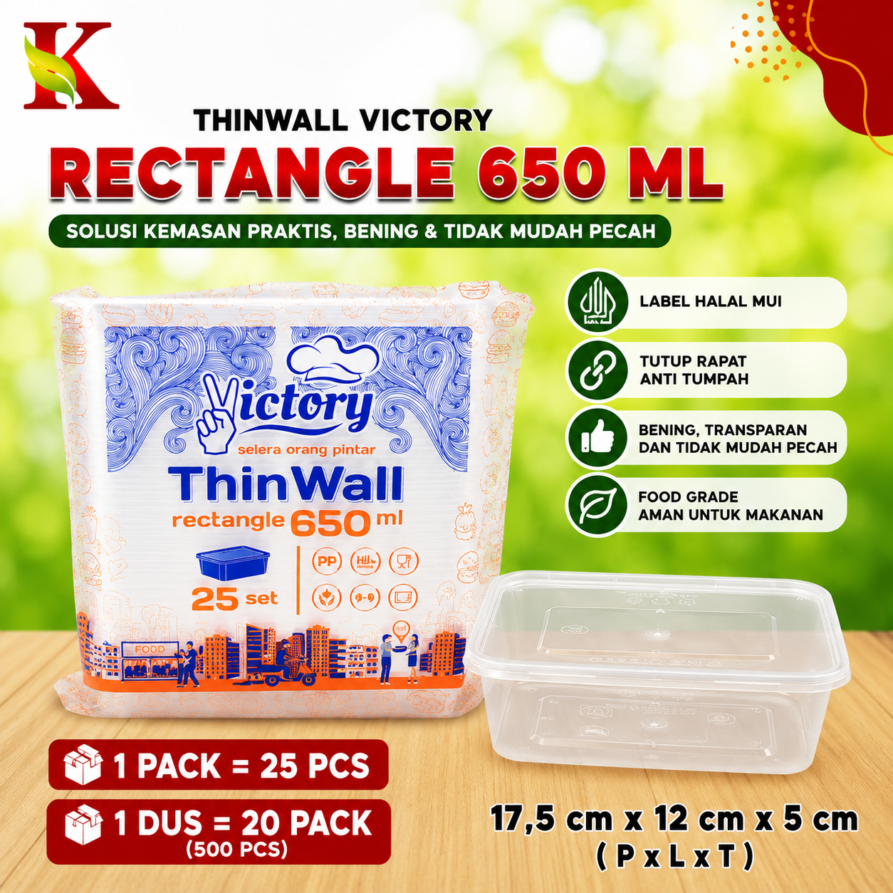 THINWALL VICTORY RECTANGLE 650 ML