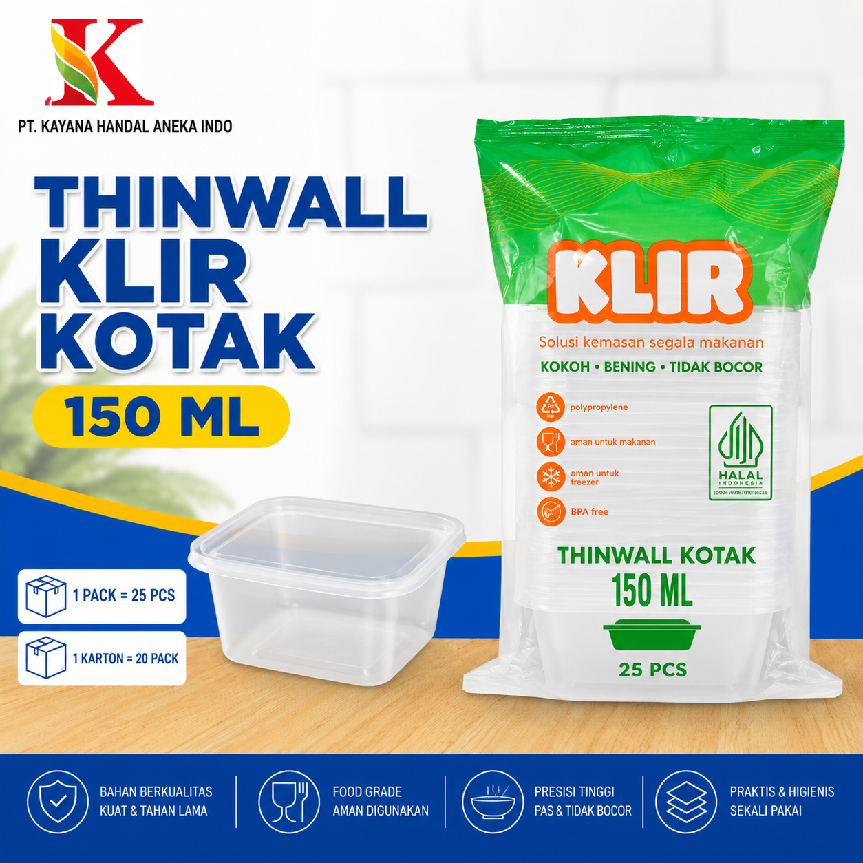 THINWALL KLIR KOTAK 150 ML