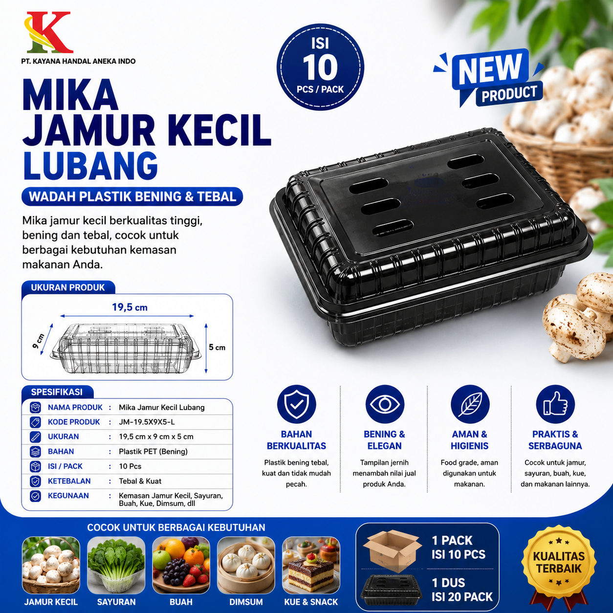MIKA JAMUR KECIL LUBANG @ 10 pcs