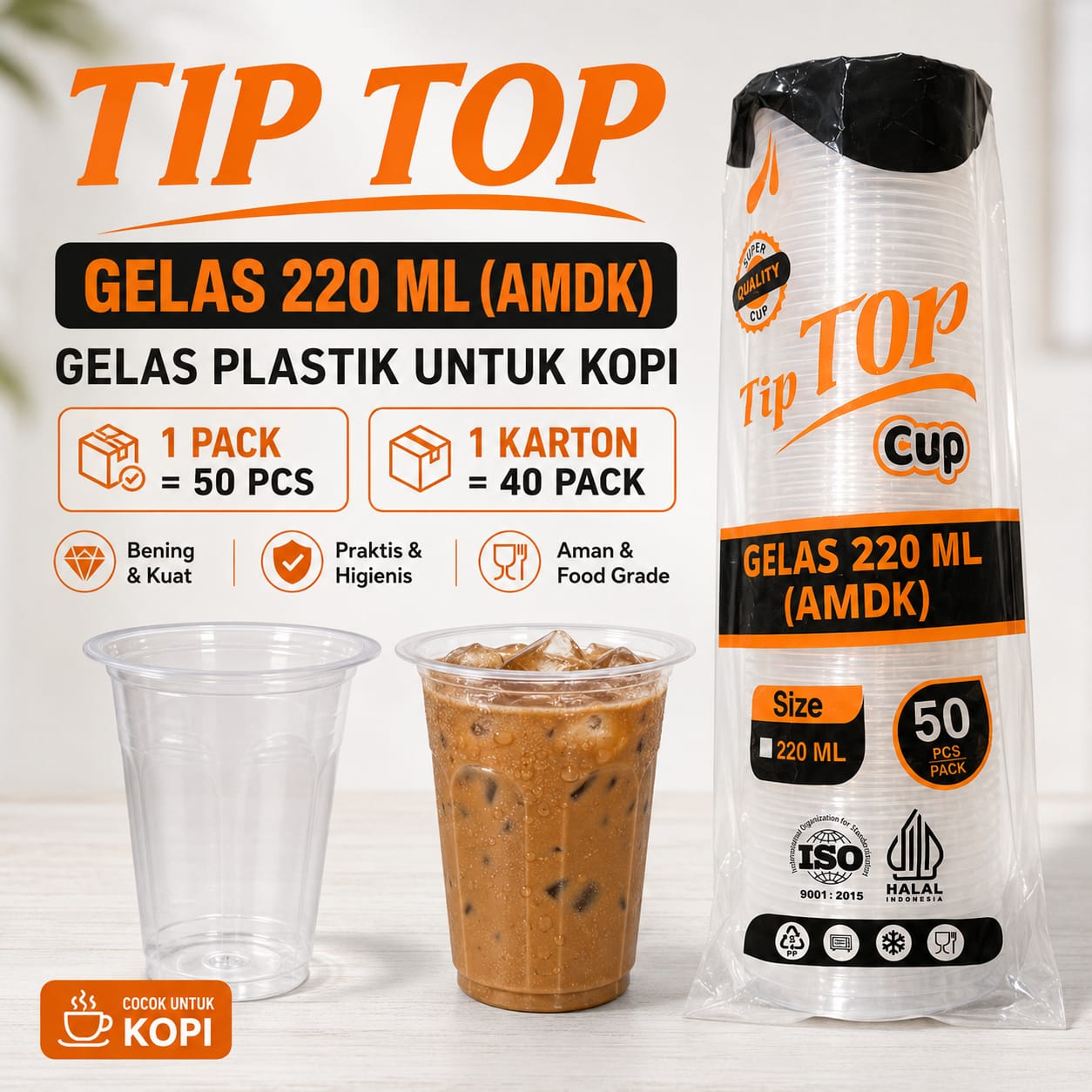 GELAS AMDK TIPTOP BENING 220ML