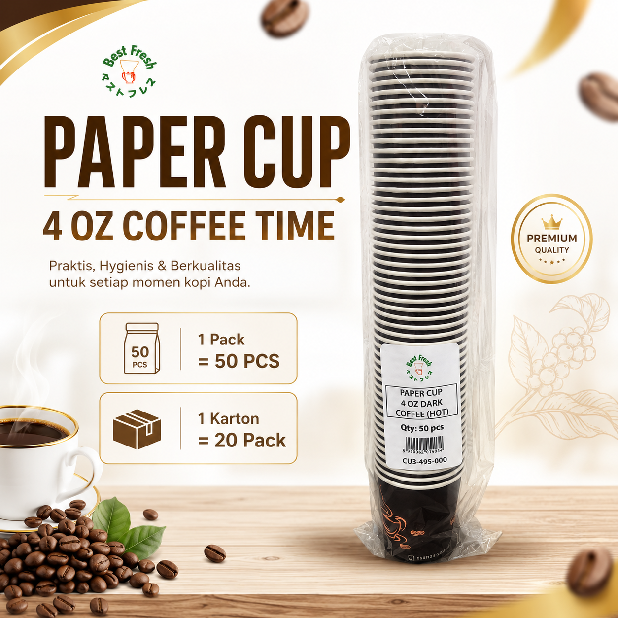 PAPER CUP 04 OZ DARK COFFEE (HOT)