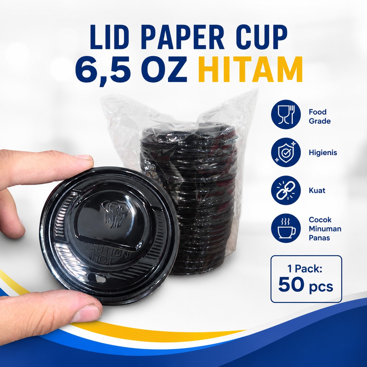 LID PAPER CUP 6,5 OZ HITAM