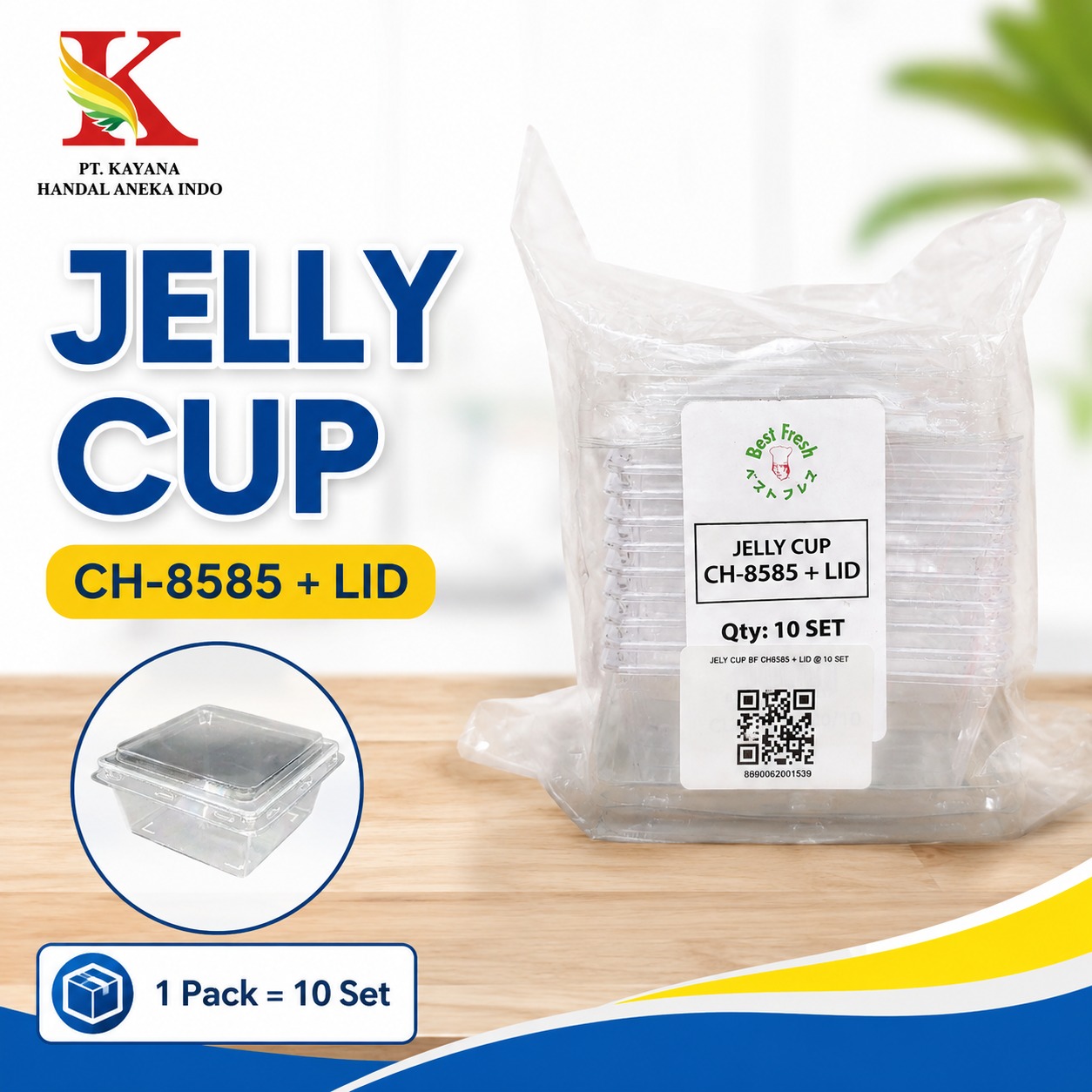 JELLY CUP BF CH-8585 + LID @ 10 SET