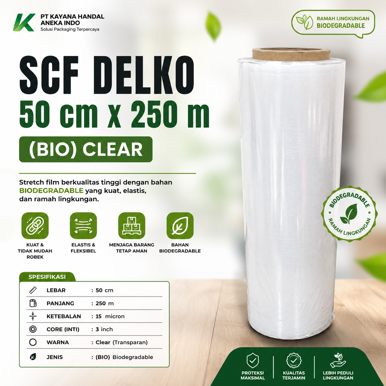 SCF DELKO 50 cm x 250m (BEO) - CLEAR