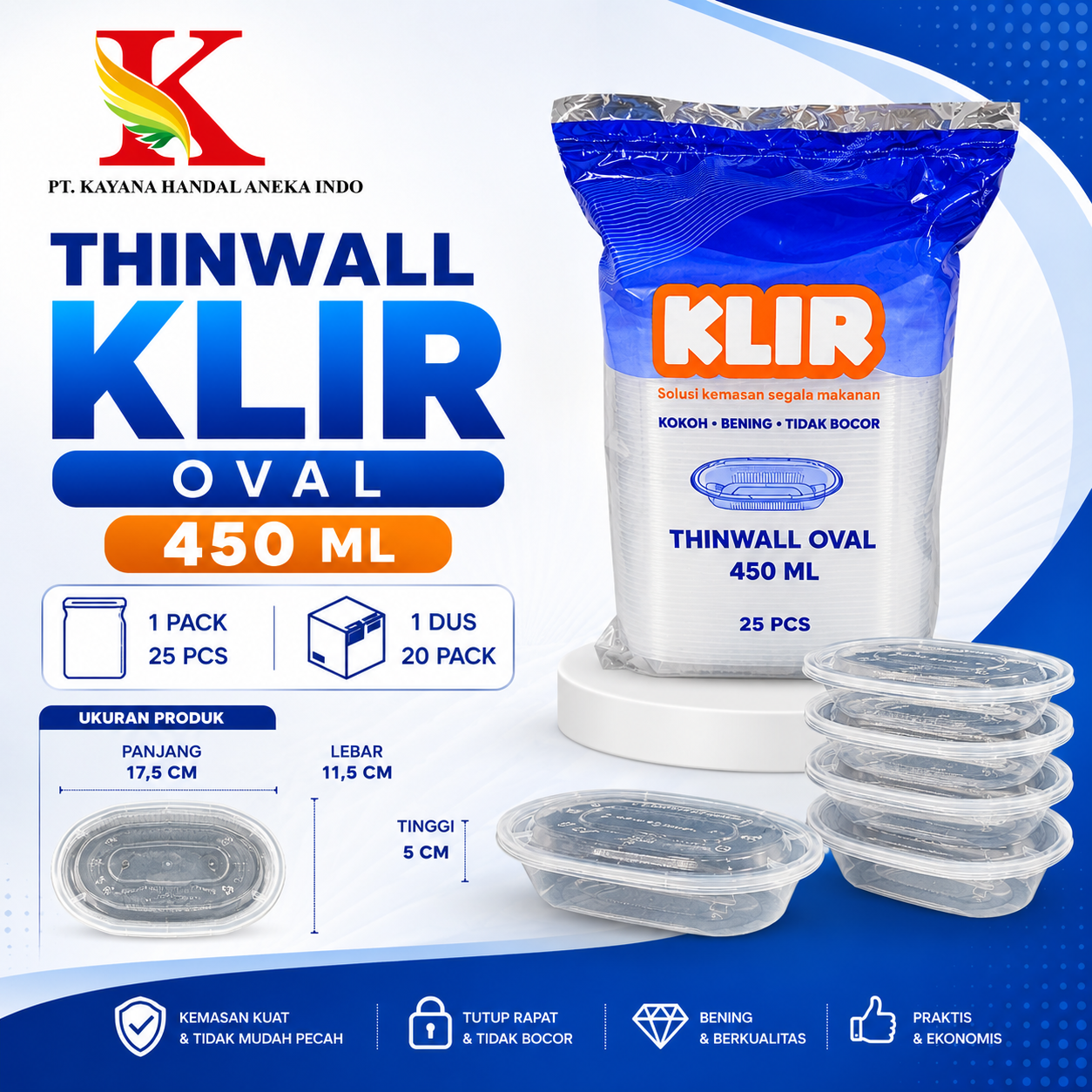 THINWALL KLIR OVAL 450 ML