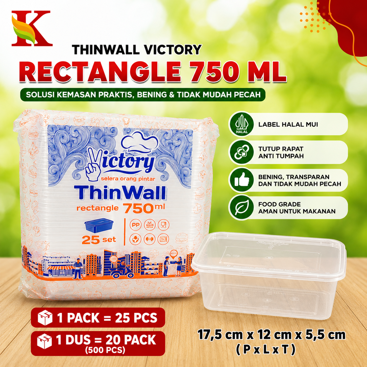 THINWALL VICTORY RECTANGLE 750 ML