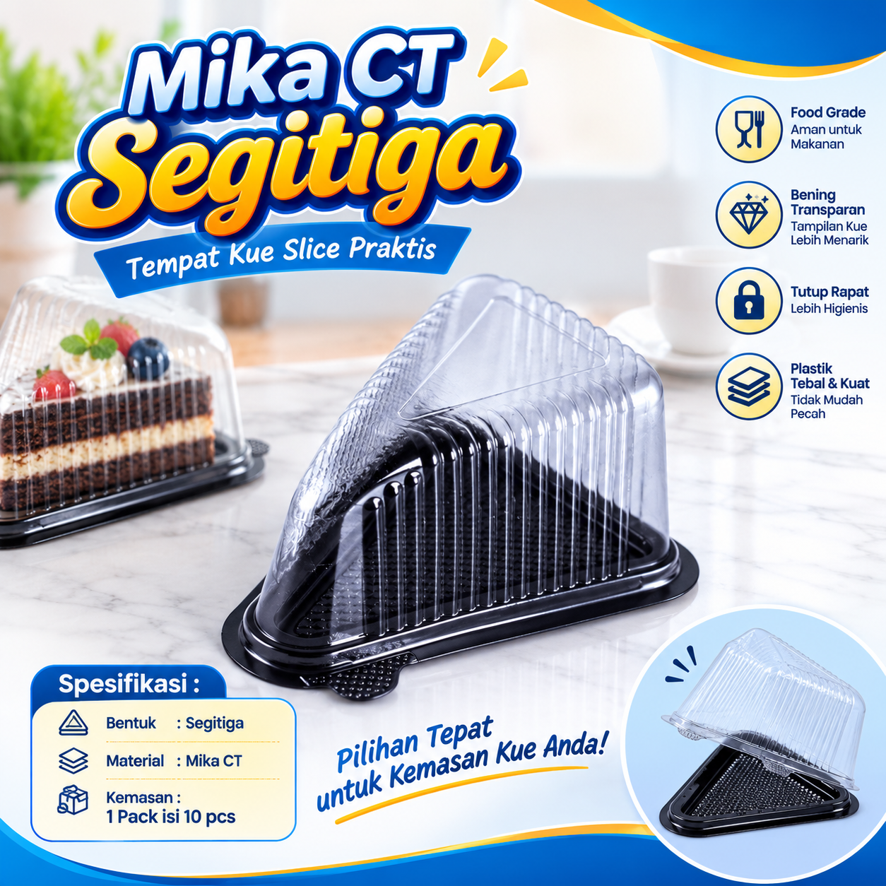 MIKA CT SEGITIGA COKLAT @ 20 PCS
