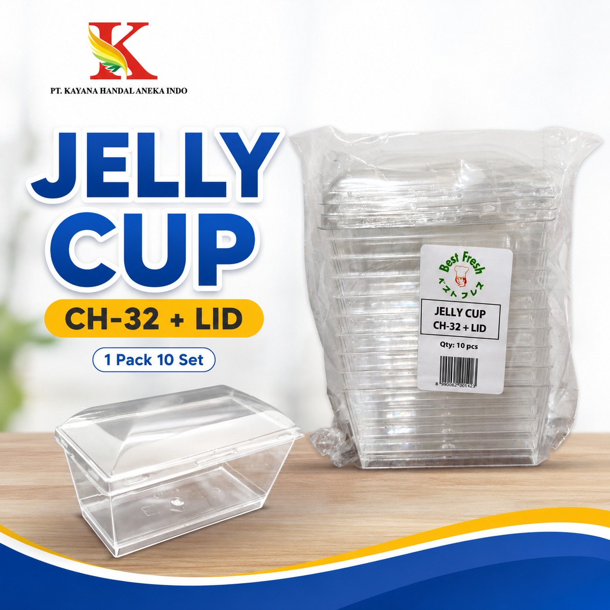 JELLY CUP BF CH-32 + LID @ 10 SET