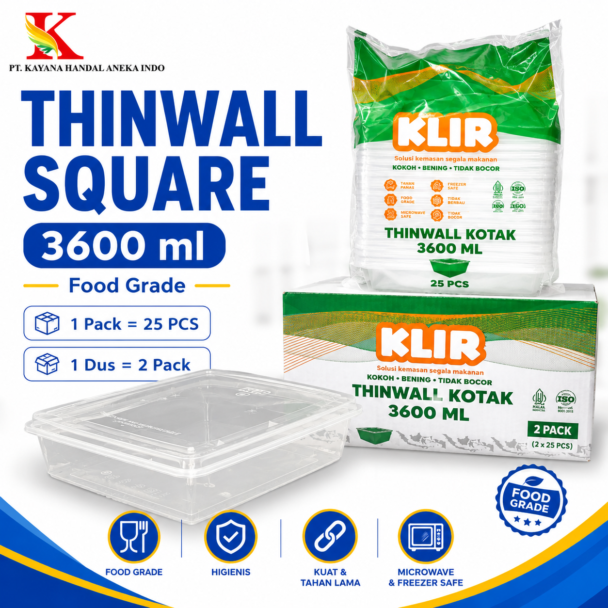 THINWALL KLIR KOTAK 3600 ML