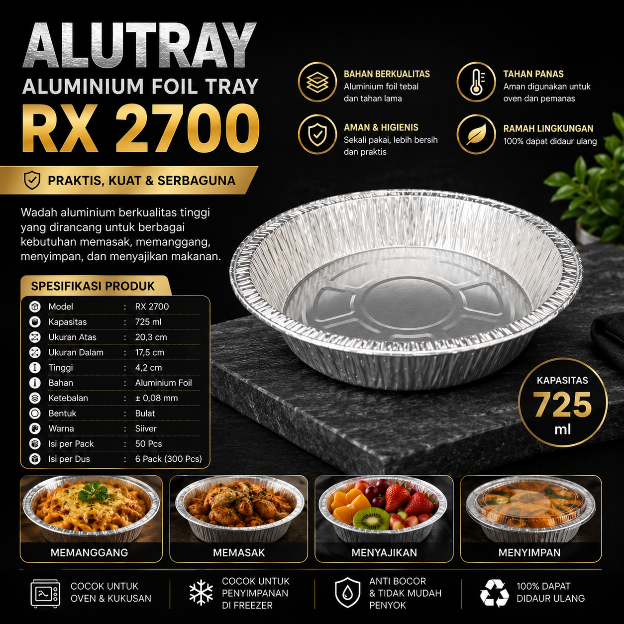ALUMUNIUM FOIL TRAY BF - RX 2700