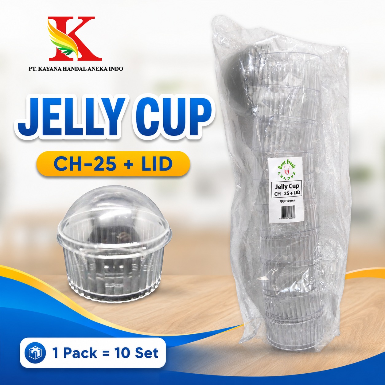 JELLY CUP BF CH-25 + LID @ 10 SET