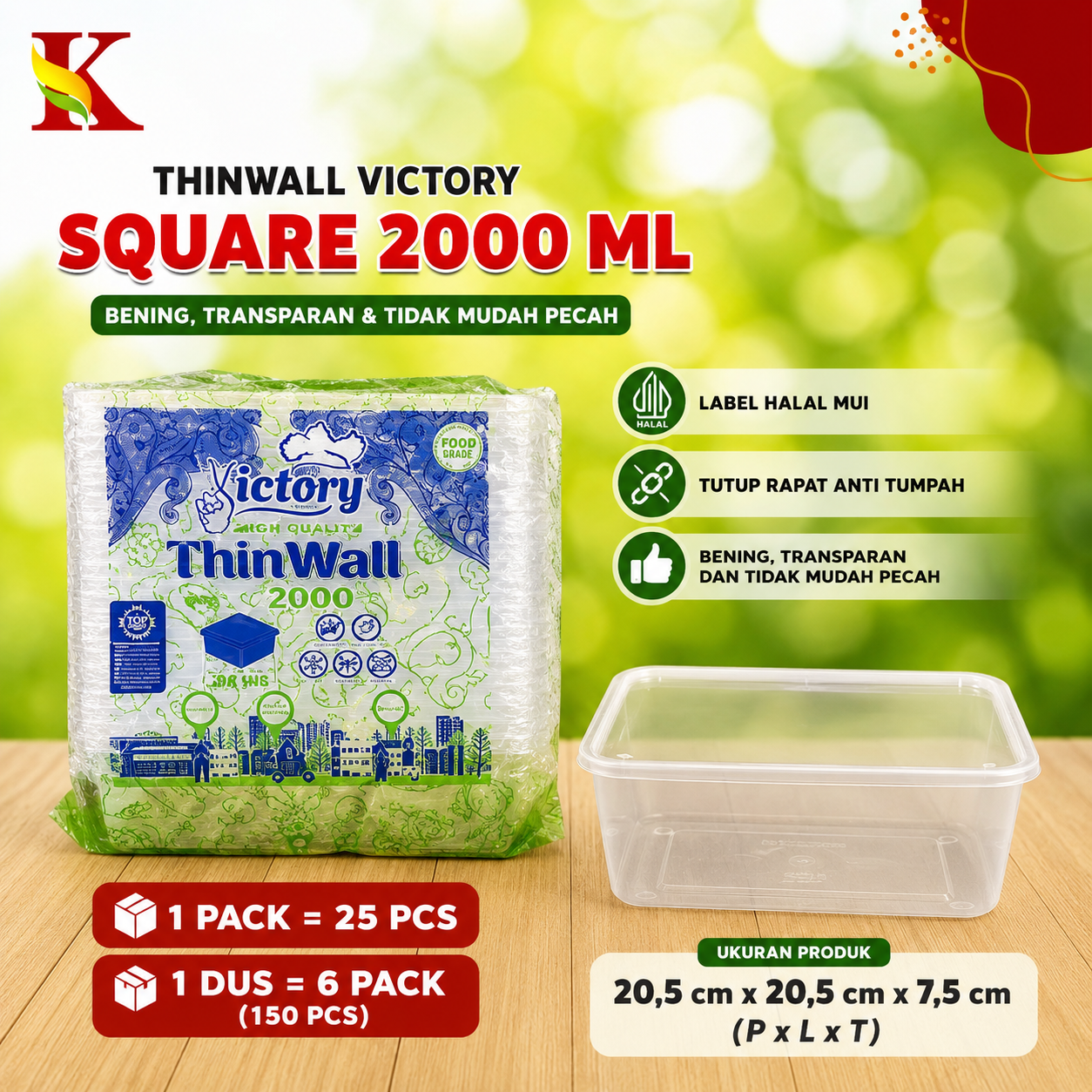 THINWALL VICTORY SQUARE 2000 ML