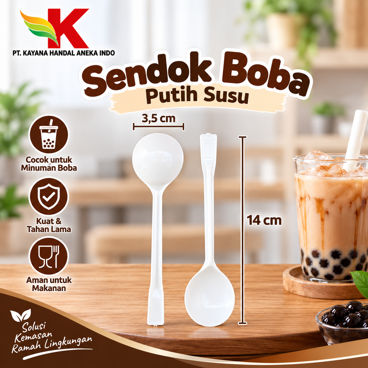 SENDOK BOBA TIPTOP PUTIH SUSU