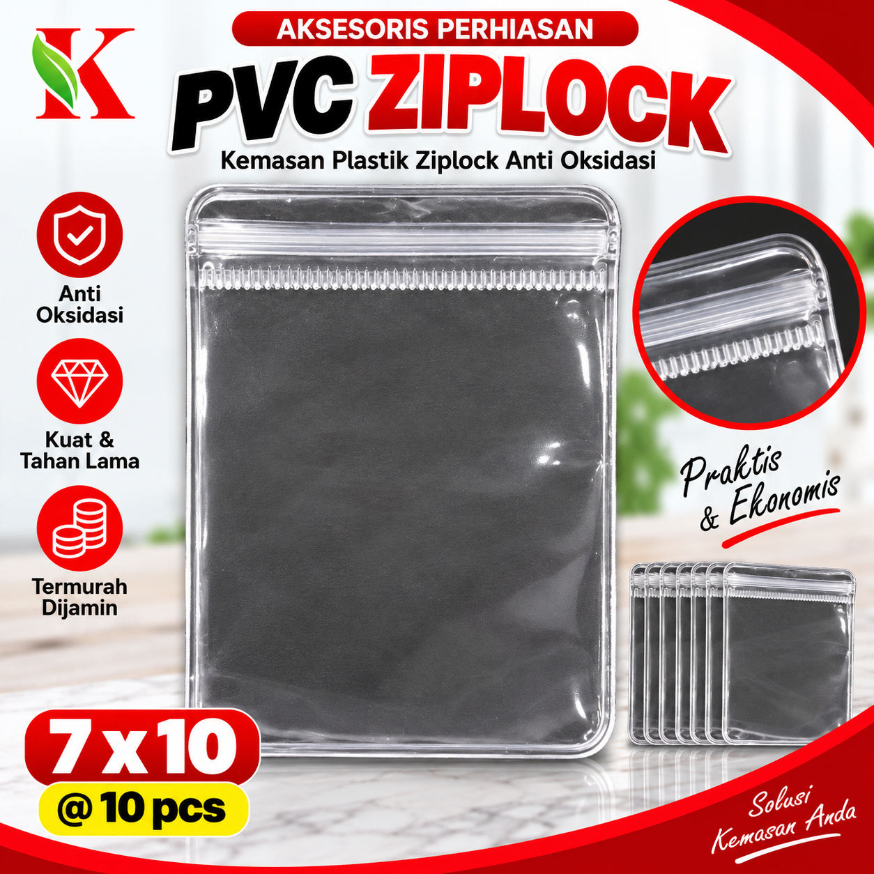 PVC ZIPLOCK 7 X 10 @ 10 PCS