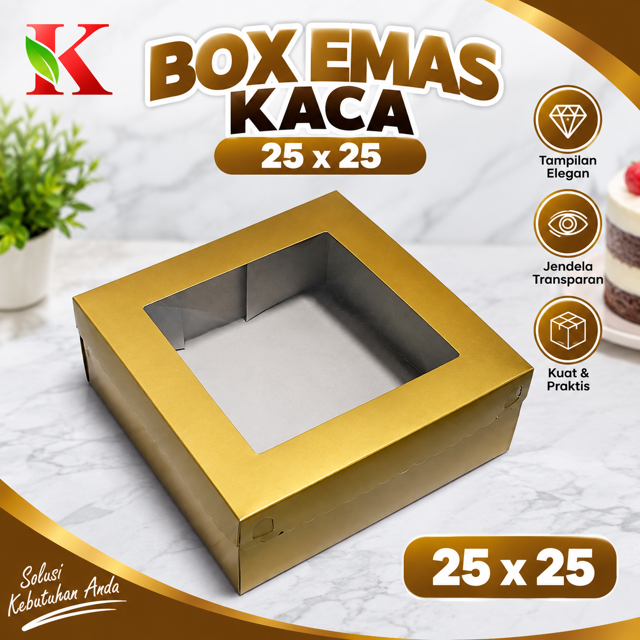 BOX EMAS KACA 25 x 25