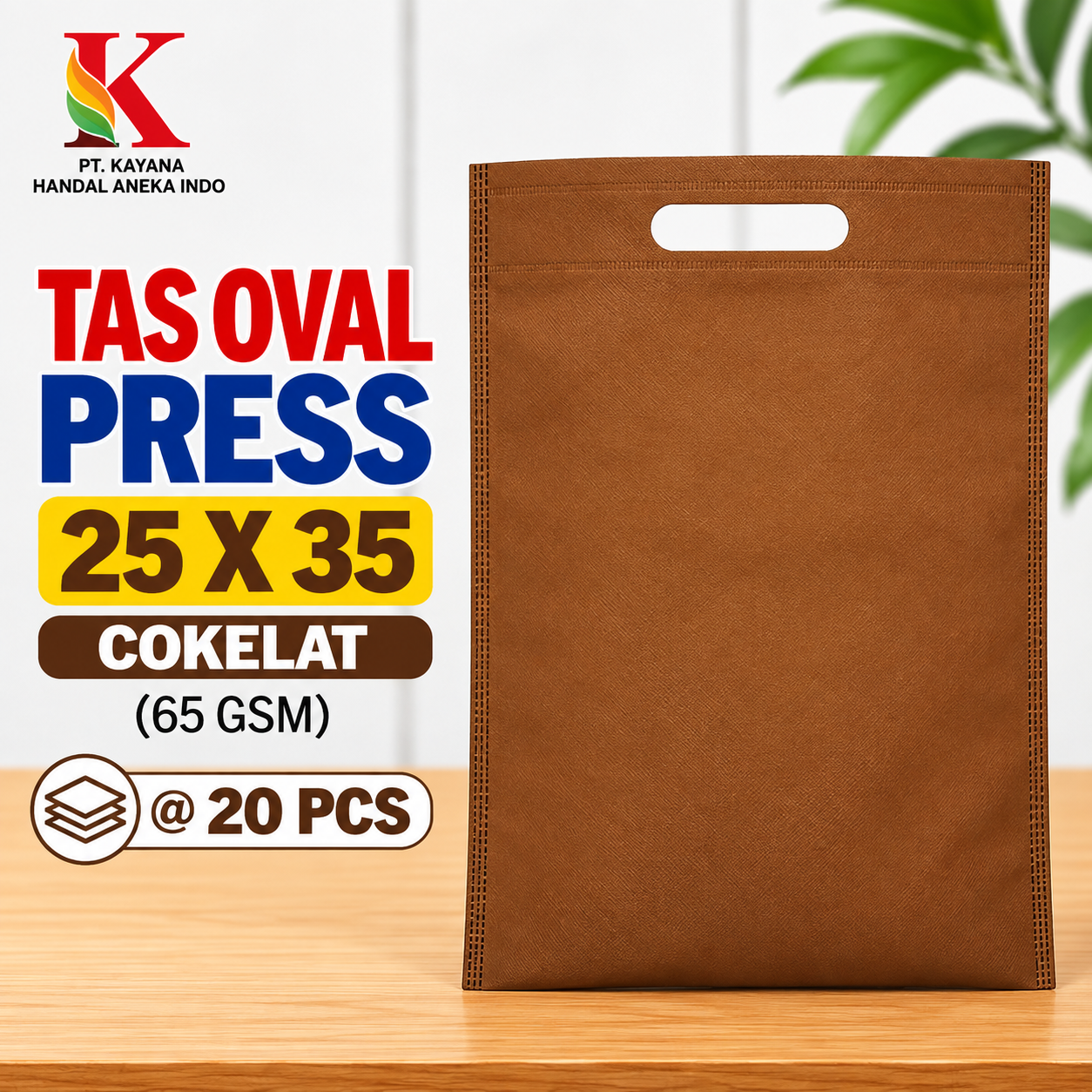 TAS OVAL PRESS 25 x 35 cokelat @ 20 PCS