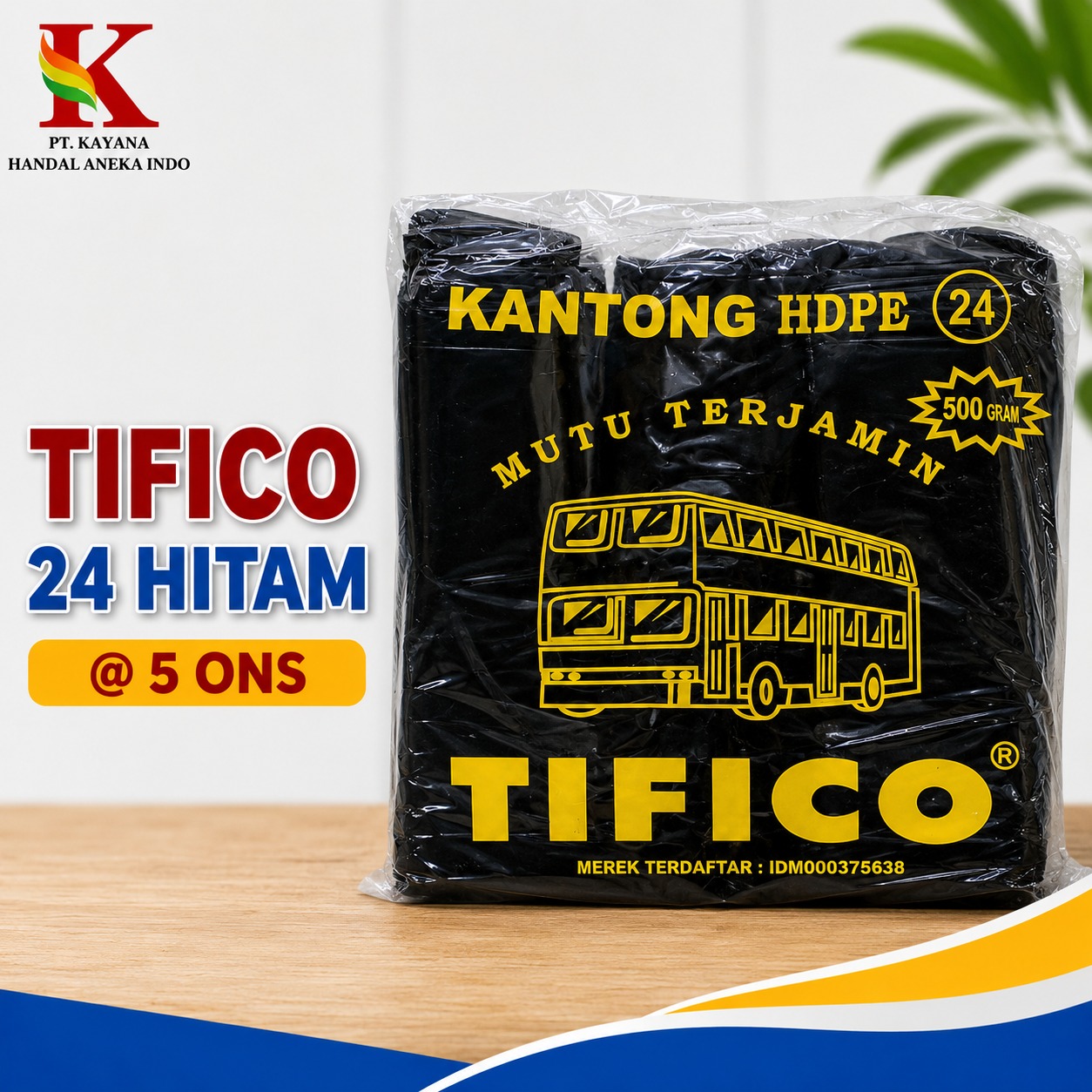 HD TIFICO 24 HITAM @ 5 ONS