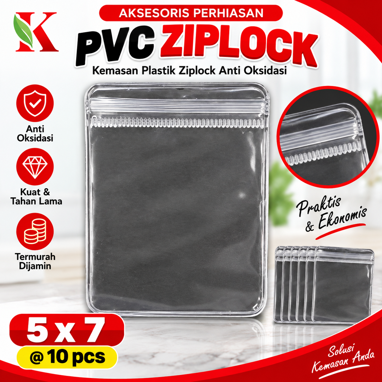 PVC ZIPLOCK 5 x 7 @ 10 PCS