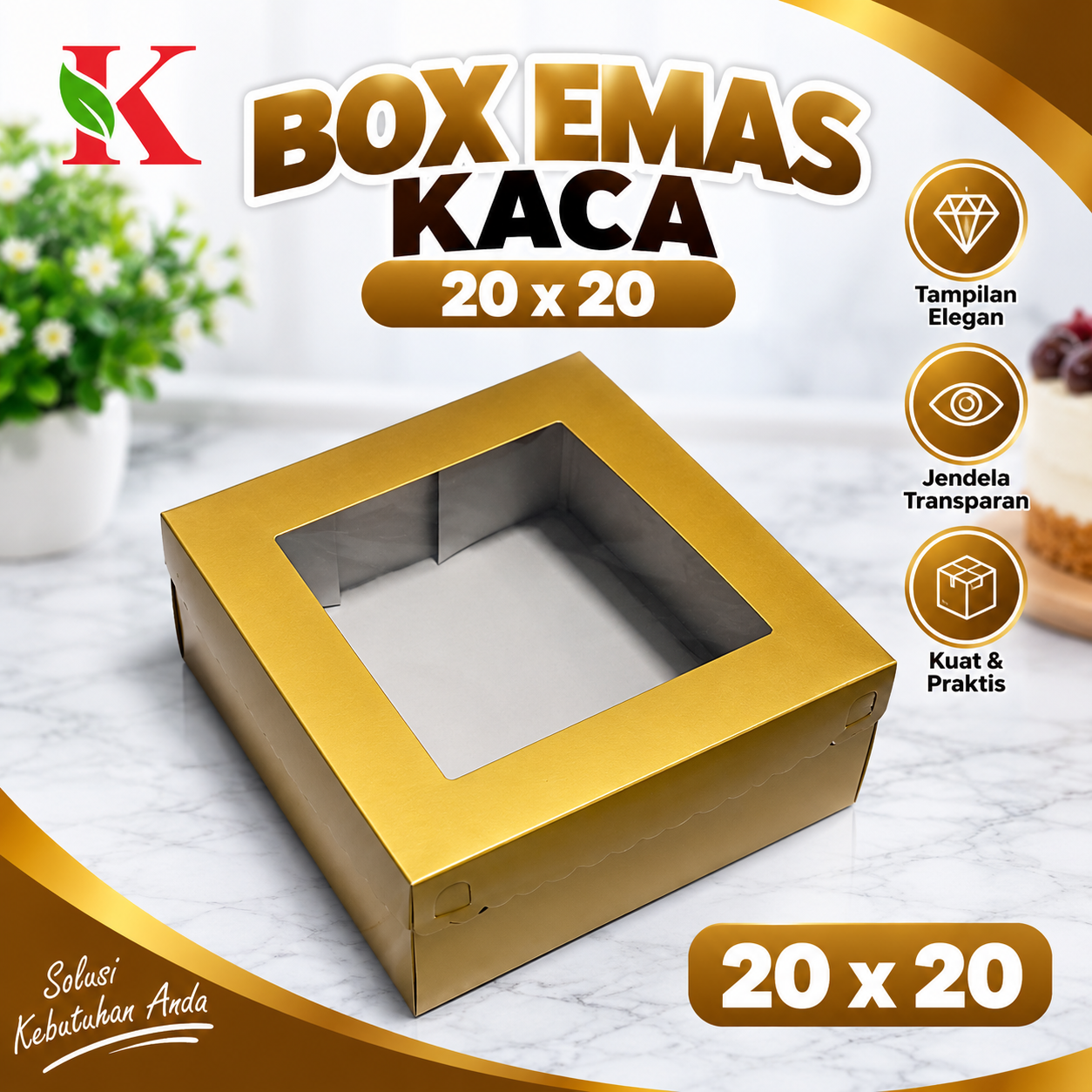 BOX EMAS KACA 20 x 20