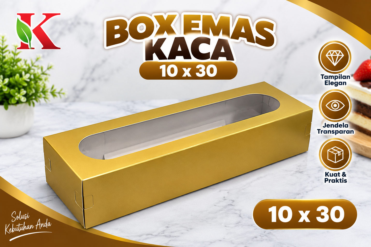 BOX EMAS KACA 10 x 30