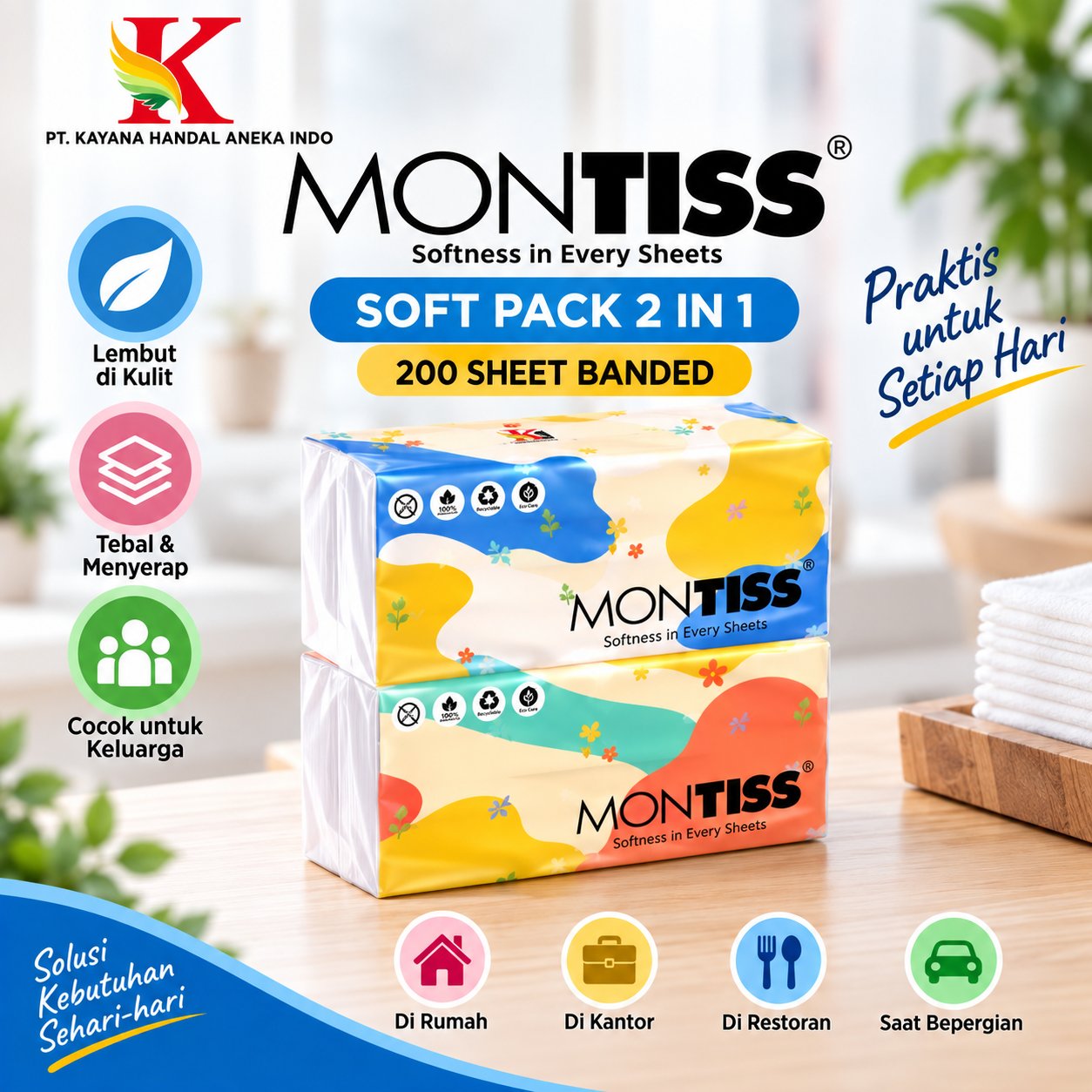 TISSUE MONTISS SOFT PACK 2 IN 1 R1