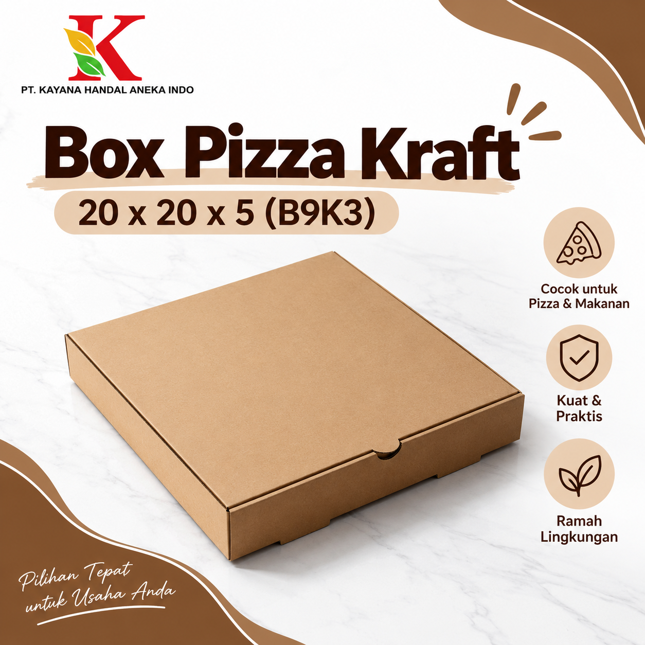 BOX PIZZA KRAFT 20 x 20 x 5 (B9K3)