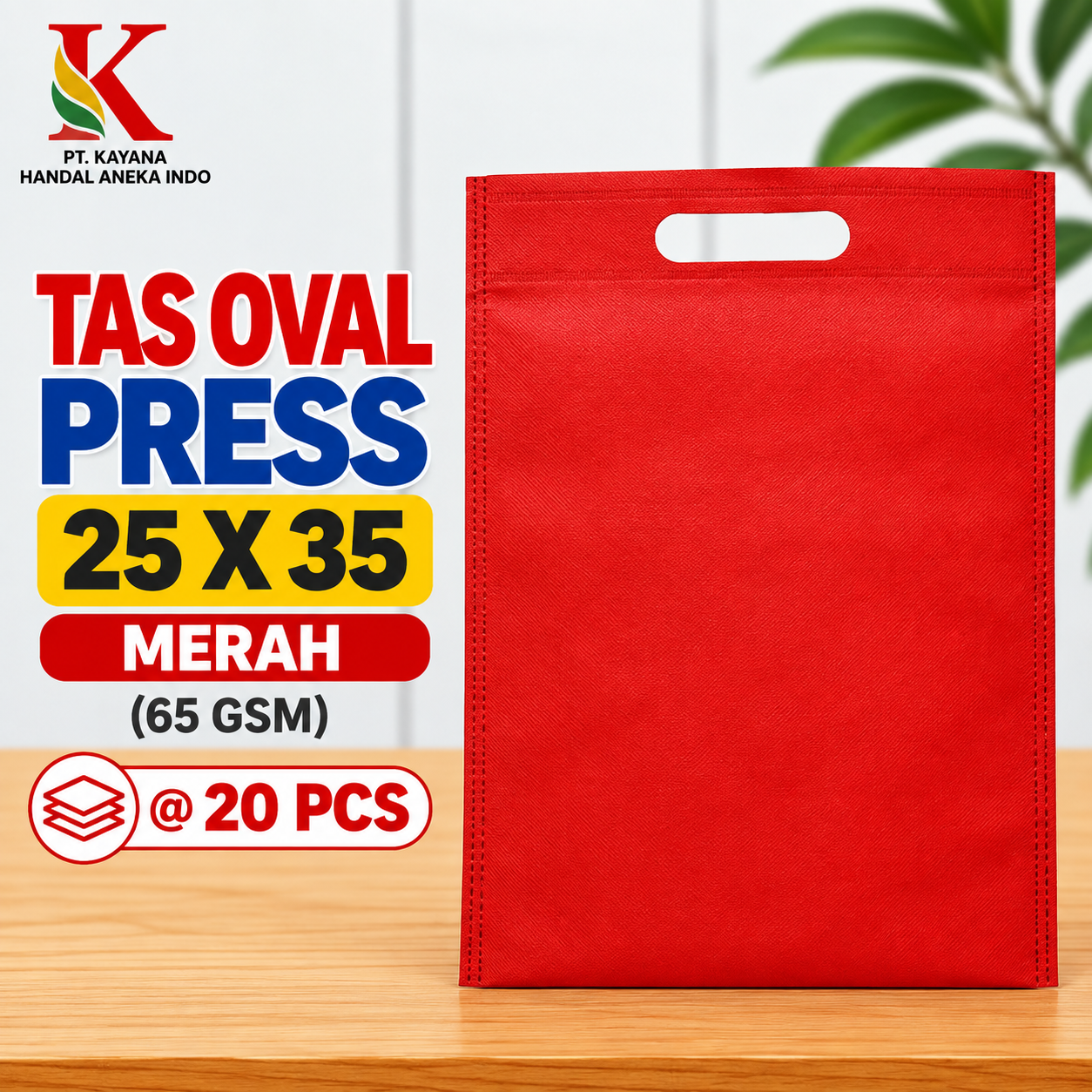 TAS OVAL PRESS 25 x 35 MERAH @ 20 PCS